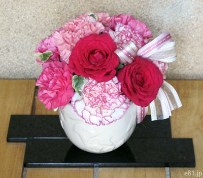 hibiyakadan.comで購入した母の日の贈りもの『アレンジメント「ロゼシャイン」』